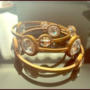 Henri Bendel rose gold bangle set
